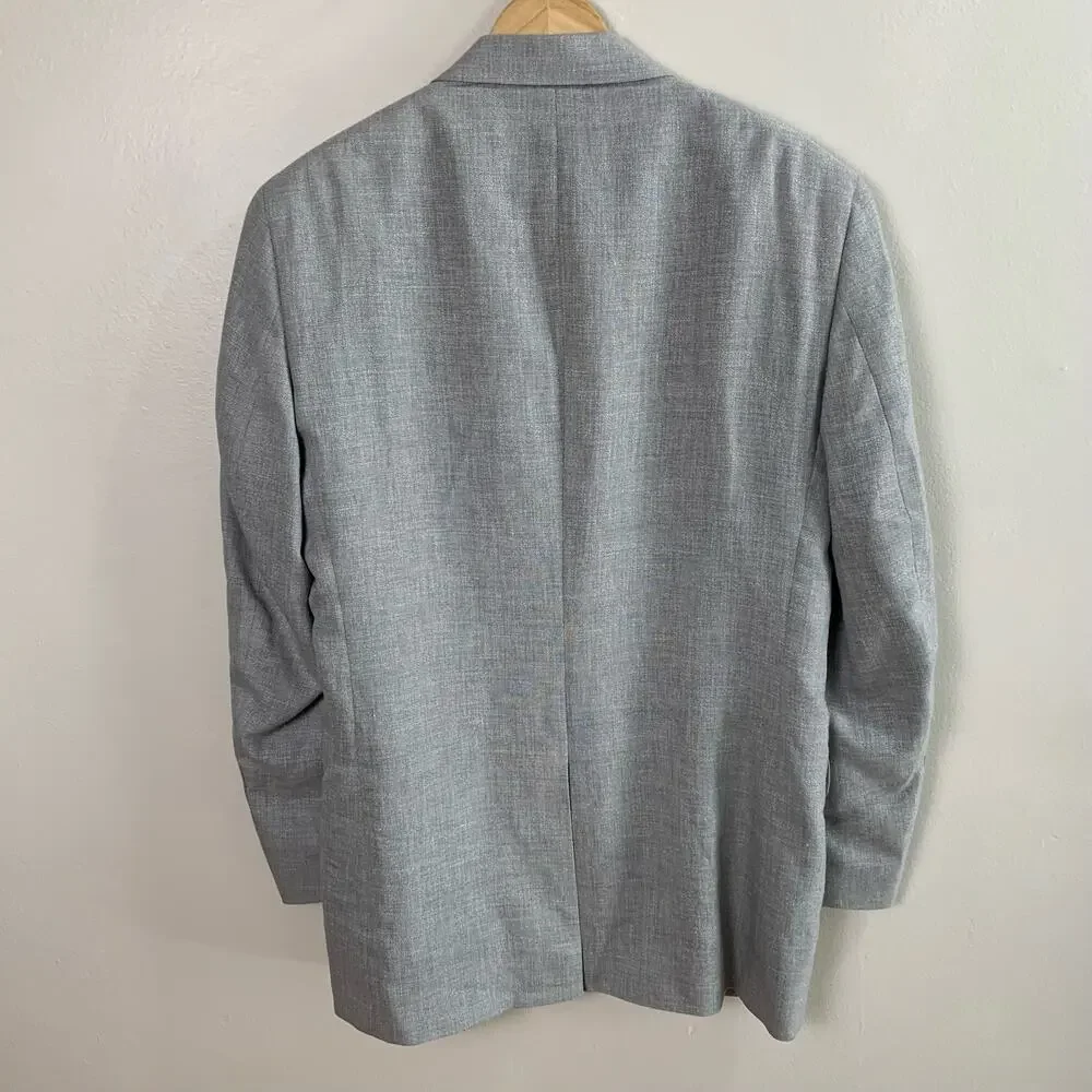 Jos. A. Bank Size 40 L Men's Linen Wool Sport Cost Blazer Jacket Gray Business